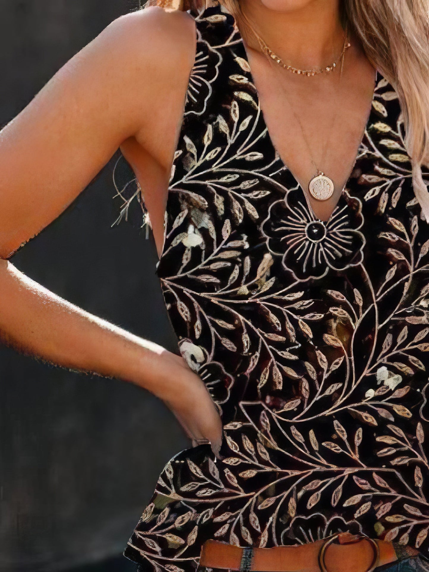 Fashion Halter Print Sleeveless Vest - LuckyFash™