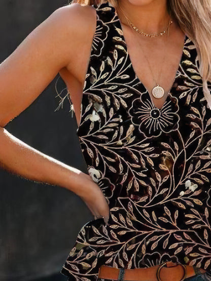 Fashion Halter Print Sleeveless Vest - LuckyFash™