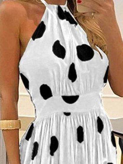 Fashion Halter Tie Printed Maxi Dress - LuckyFash™