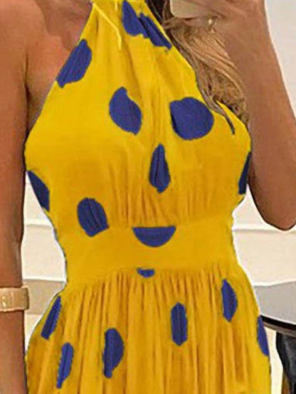 Fashion Halter Tie Printed Maxi Dress - LuckyFash™