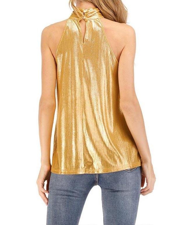 Fashion Hanging Neck Gold T-shirt - LuckyFash™