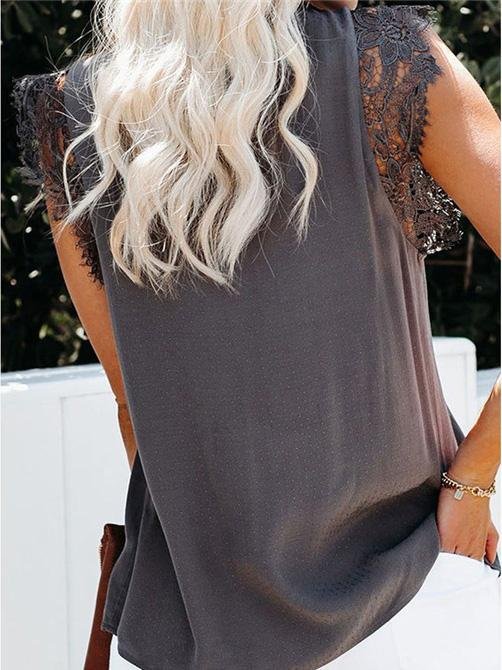 Fashion Lace Stitching Sleeveless Tank Tops - LuckyFash™
