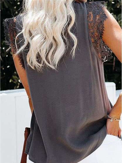 Fashion Lace Stitching Sleeveless Tank Tops - LuckyFash™