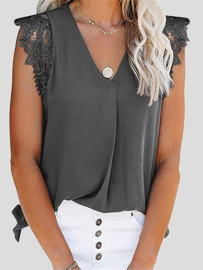 Fashion Lace Stitching Sleeveless Tank Tops - LuckyFash™
