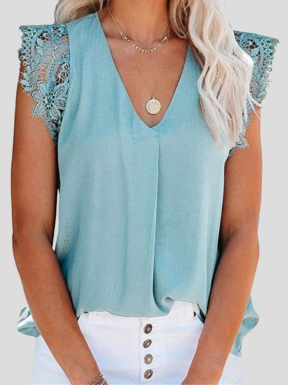 Fashion Lace Stitching Sleeveless Tank Tops - LuckyFash™