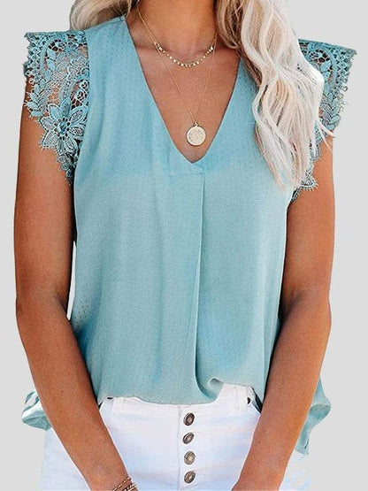 Fashion Lace Stitching Sleeveless Tank Tops - LuckyFash™