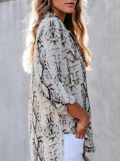 Fashion Lapel Leopard Printed Mid-sleeve Shirt - LuckyFash™