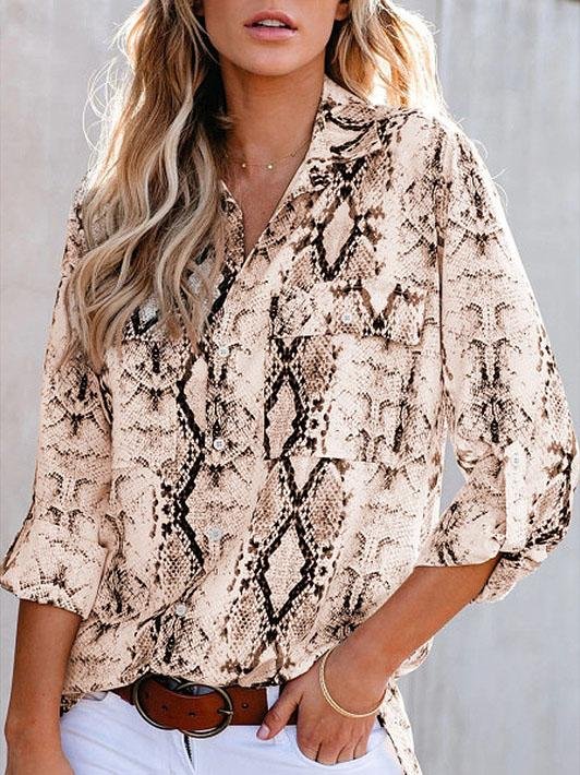 Fashion Lapel Leopard Printed Mid-sleeve Shirt - LuckyFash™