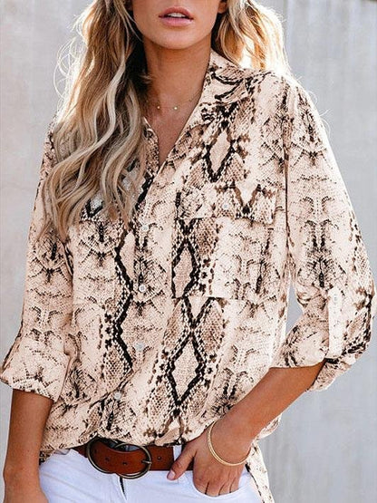 Fashion Lapel Leopard Printed Mid-sleeve Shirt - LuckyFash™