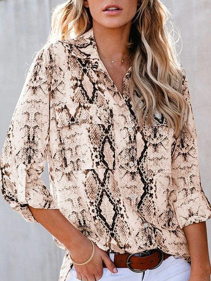 Fashion Lapel Leopard Printed Mid-sleeve Shirt - LuckyFash™