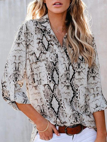 Fashion Lapel Leopard Printed Mid-sleeve Shirt - LuckyFash™