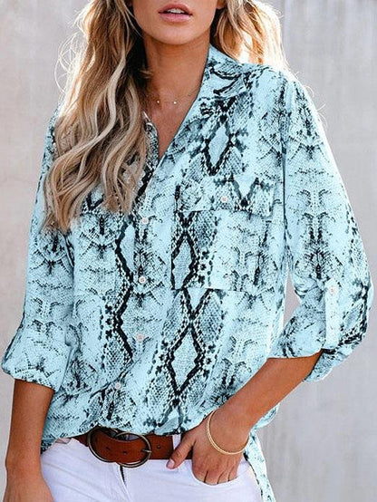 Fashion Lapel Leopard Printed Mid-sleeve Shirt - LuckyFash™