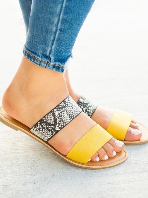 Fashion Leopard Panel Flat Sandals - LuckyFash™