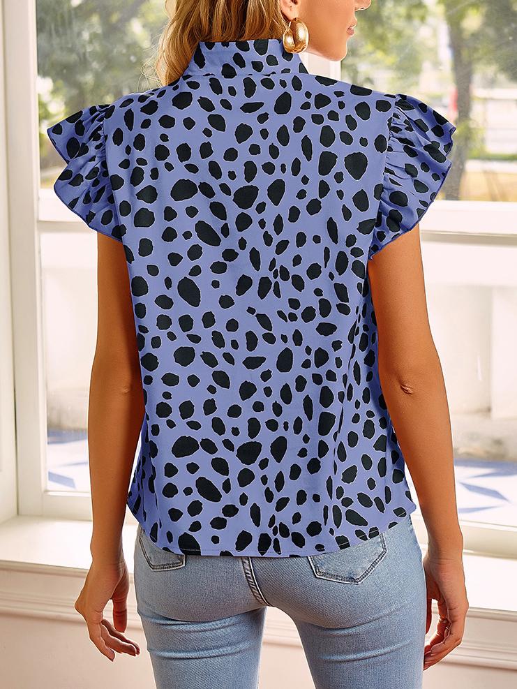 Fashion Leopard Print Ruffle Sleeve Top - LuckyFash™
