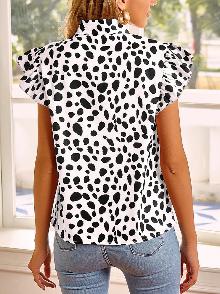 Fashion Leopard Print Ruffle Sleeve Top - LuckyFash™