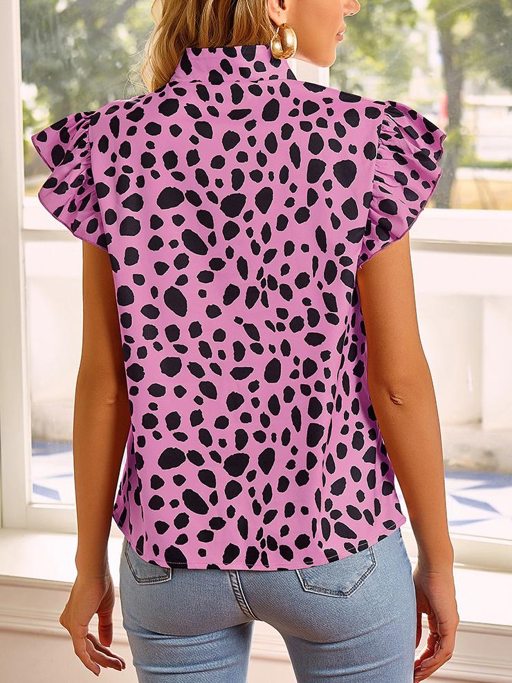 Fashion Leopard Print Ruffle Sleeve Top - LuckyFash™