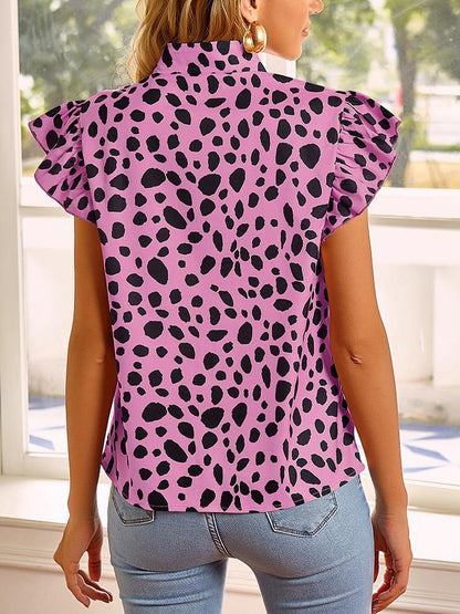 Fashion Leopard Print Ruffle Sleeve Top - LuckyFash™