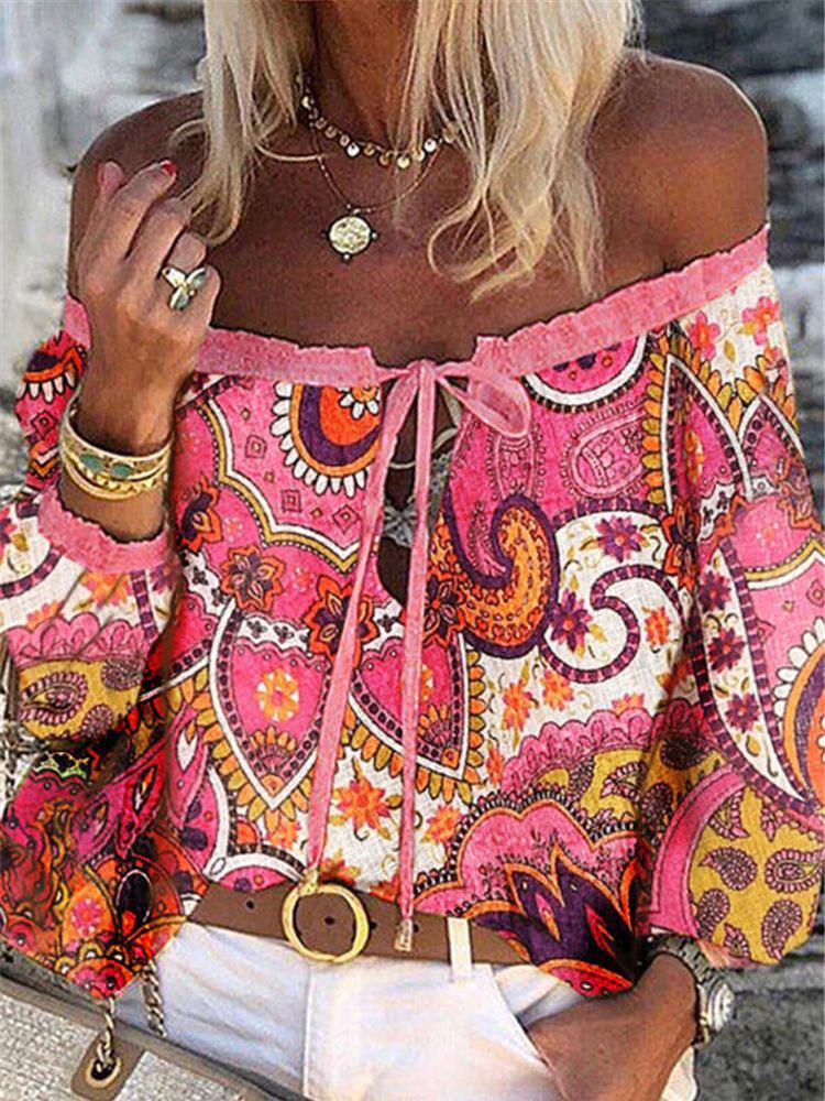 Fashion Off-shoulder Long-sleeved Chiffon Shirt - LuckyFash™