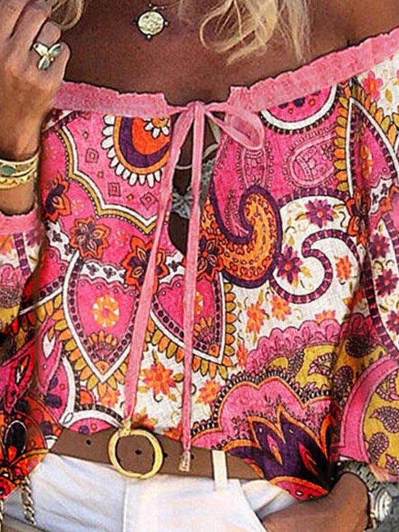 Fashion Off-shoulder Long-sleeved Chiffon Shirt - LuckyFash™