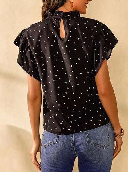 Fashion Polka-dot Ruffle Sleeve Top - LuckyFash™
