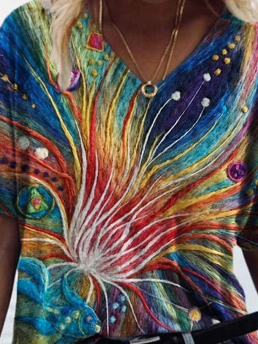 Fashion Print Short-sleeved T-shirt - LuckyFash™