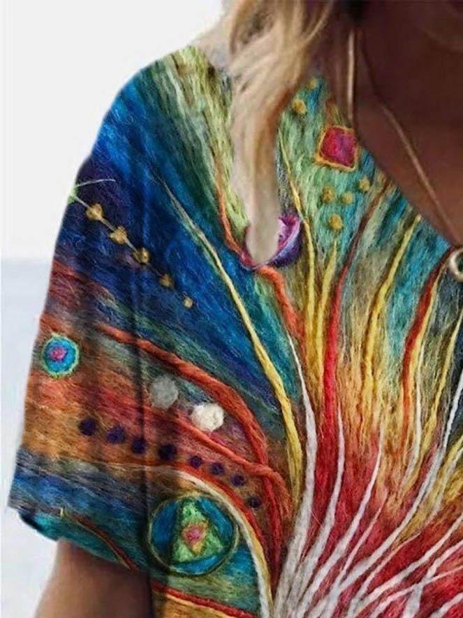 Fashion Print Short-sleeved T-shirt - LuckyFash™