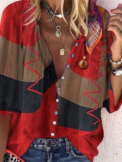 Fashion Printed Button-up Shirt - LuckyFash™