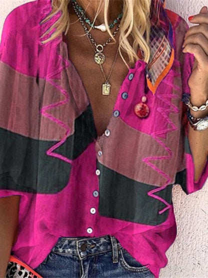 Fashion Printed Button-up Shirt - LuckyFash™