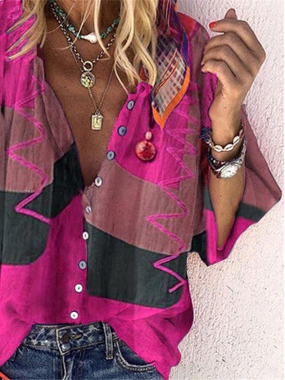 Fashion Printed Button-up Shirt - LuckyFash™