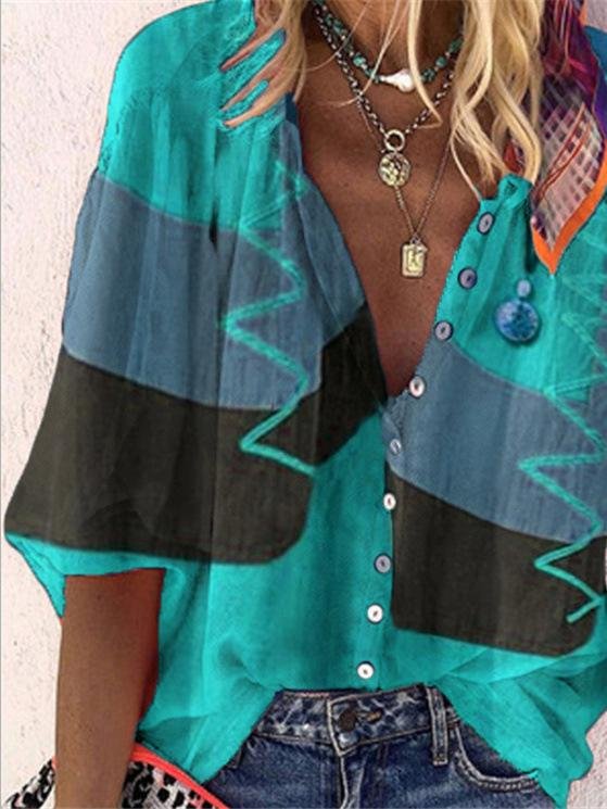Fashion Printed Button-up Shirt - LuckyFash™