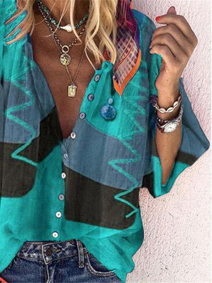 Fashion Printed Button-up Shirt - LuckyFash™