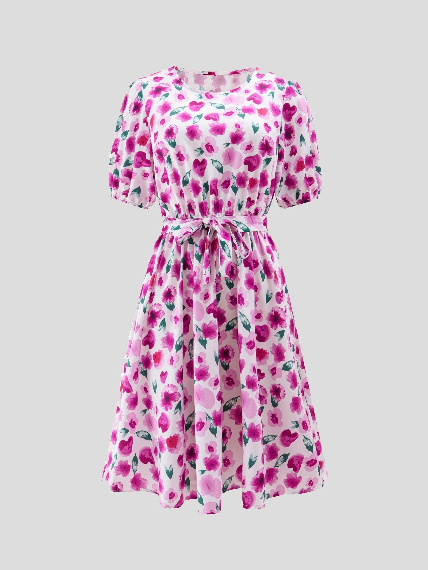 Fashion Printed Round Neck Short Sleeve Dress - LuckyFash™