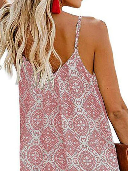 Fashion Printed Suspender V-neck Tank Tops - LuckyFash™