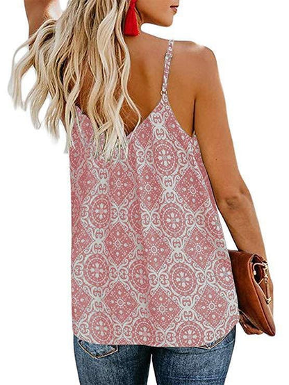 Fashion Printed Suspender V-neck Tank Tops - LuckyFash™