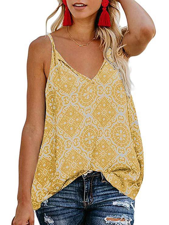 Fashion Printed Suspender V-neck Tank Tops - LuckyFash™