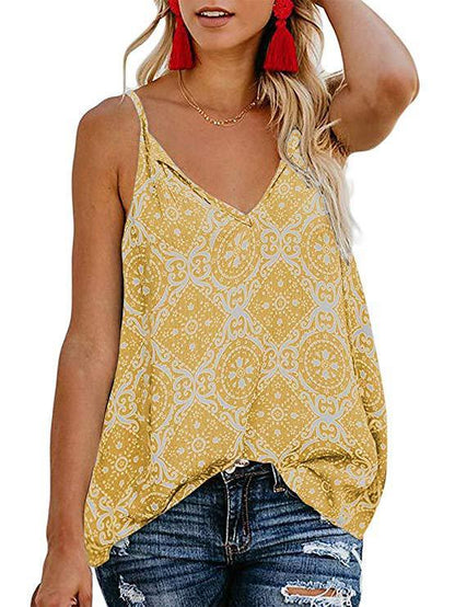 Fashion Printed Suspender V-neck Tank Tops - LuckyFash™
