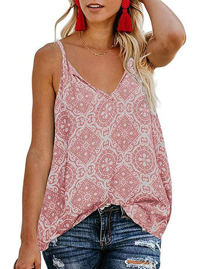 Fashion Printed Suspender V-neck Tank Tops - LuckyFash™
