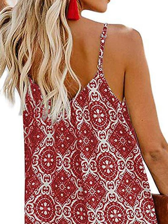 Fashion Printed Suspender V-neck Tank Tops - LuckyFash™