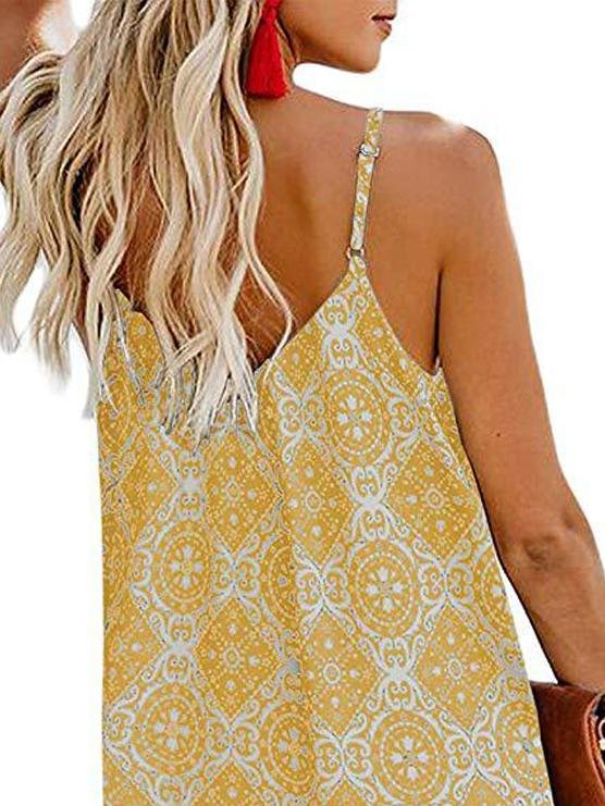 Fashion Printed Suspender V-neck Tank Tops - LuckyFash™