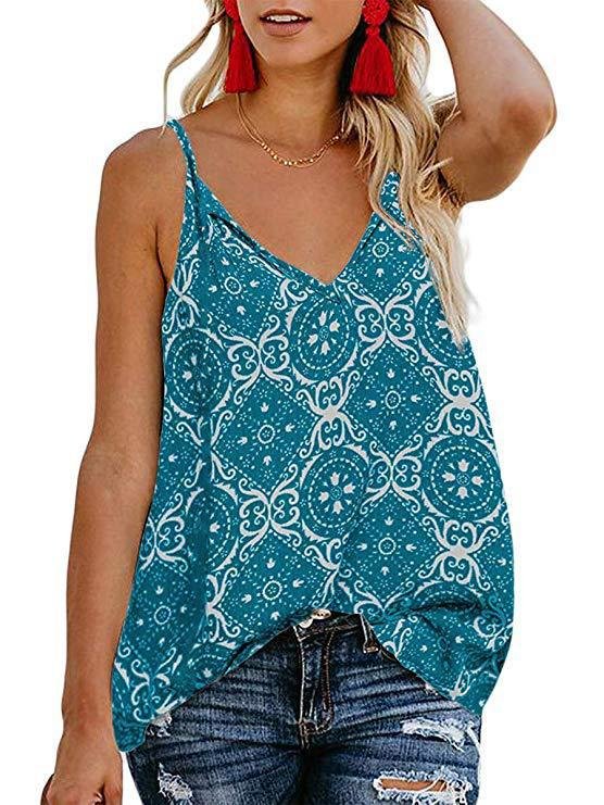 Fashion Printed Suspender V-neck Tank Tops - LuckyFash™