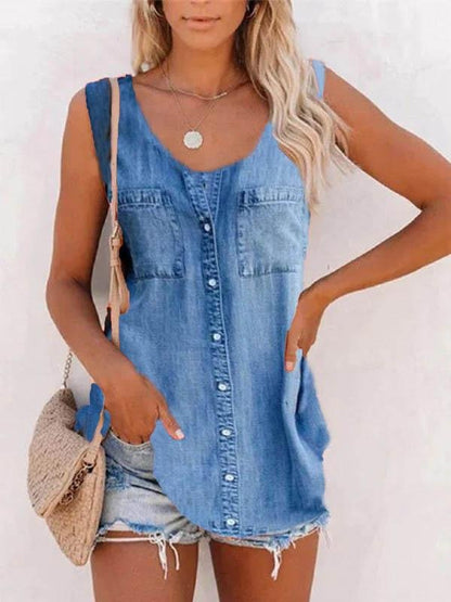 Fashion Retro Solid Sleeveless Vest - LuckyFash™