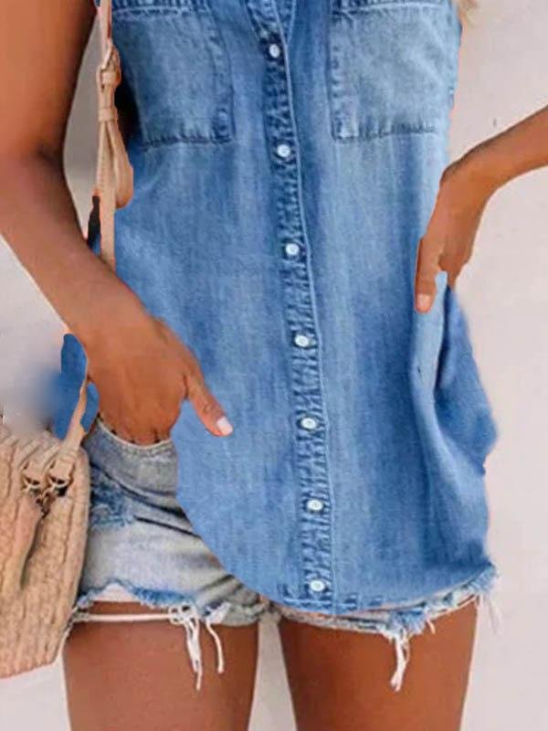 Fashion Retro Solid Sleeveless Vest - LuckyFash™