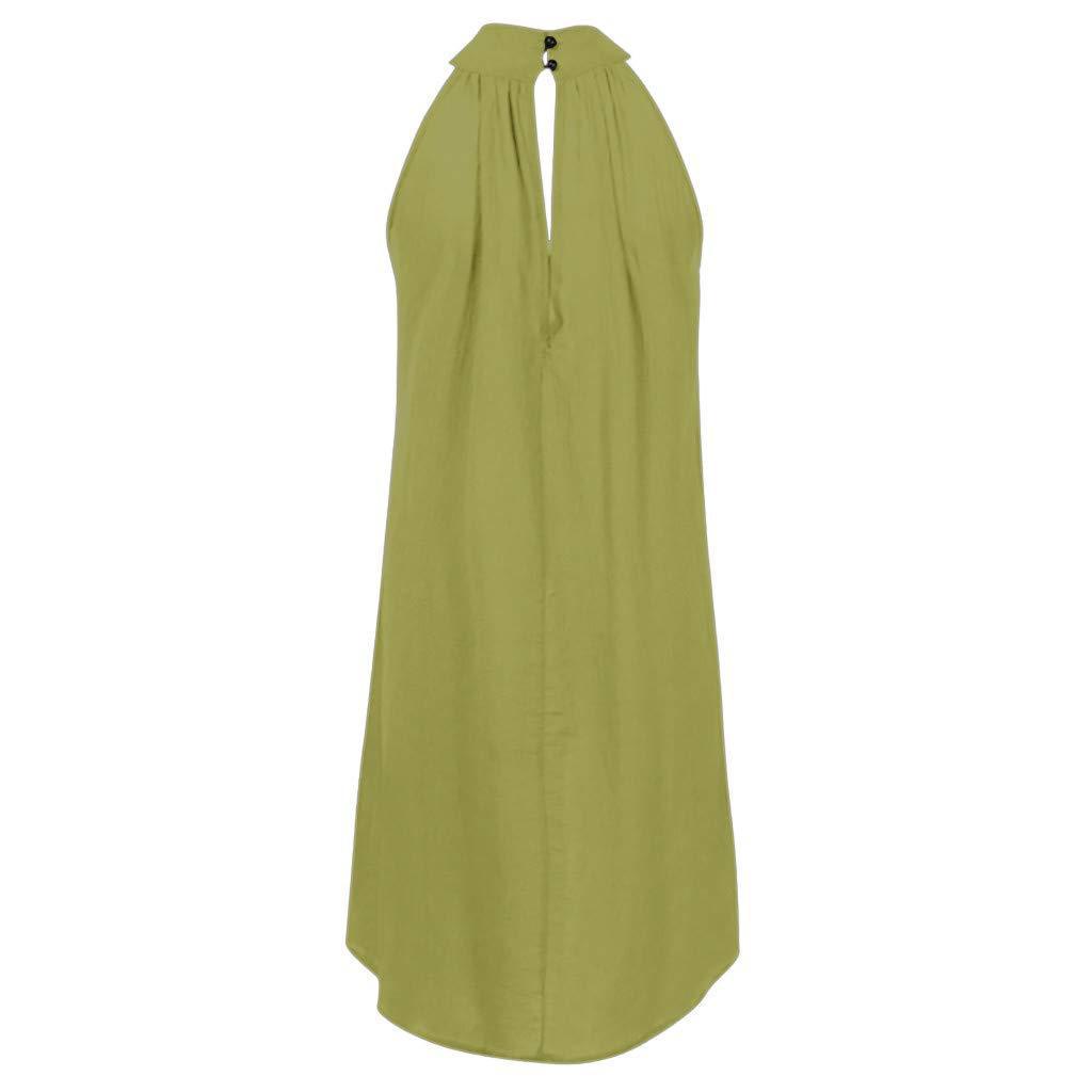 Fashion Round Neck Pleated Sleeveless Mini Dress - LuckyFash™