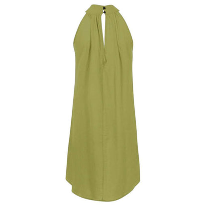 Fashion Round Neck Pleated Sleeveless Mini Dress - LuckyFash™