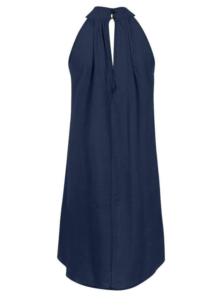 Fashion Round Neck Pleated Sleeveless Mini Dress - LuckyFash™