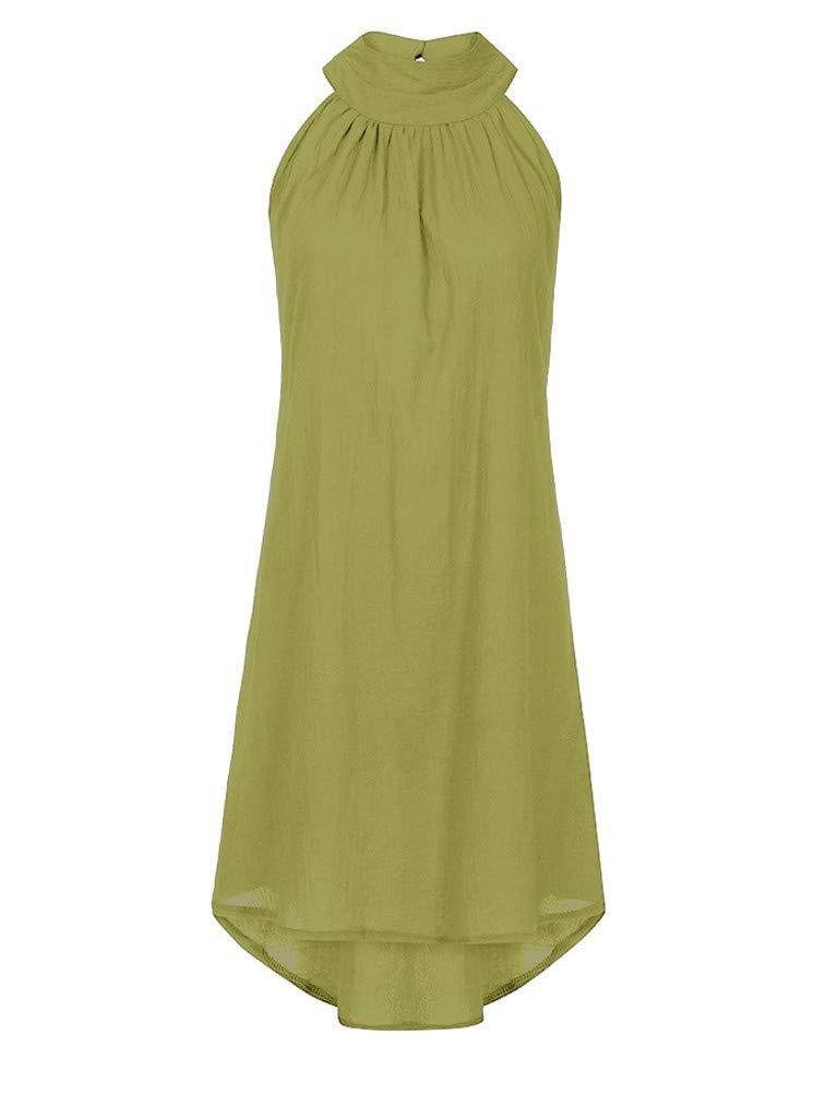 Fashion Round Neck Pleated Sleeveless Mini Dress - LuckyFash™