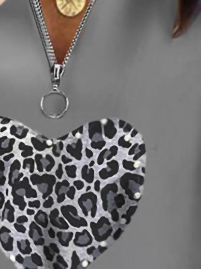 Fashion Short-sleeved Heart Printed T-shirt - LuckyFash™