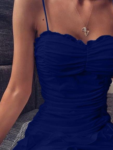 Fashion Sleeveless Drawstring Irregular Ruffle Skirt - LuckyFash™