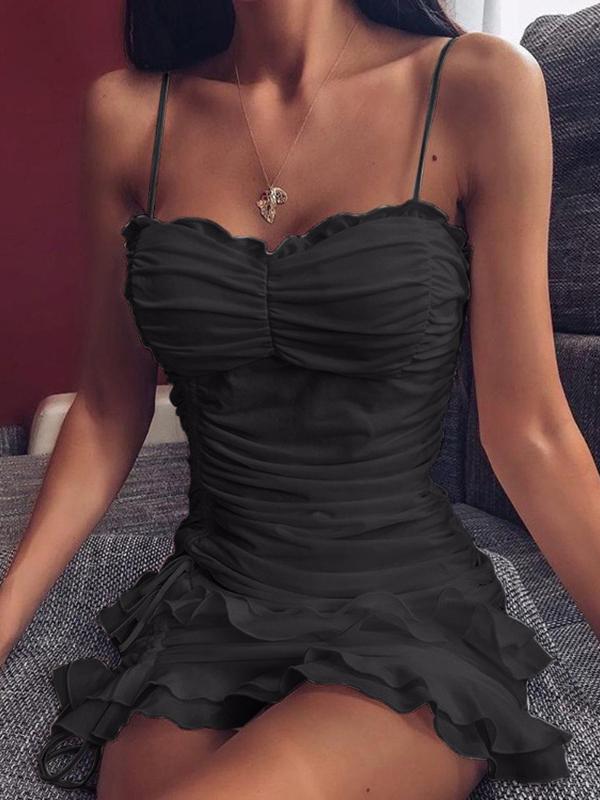 Fashion Sleeveless Drawstring Irregular Ruffle Skirt - LuckyFash™