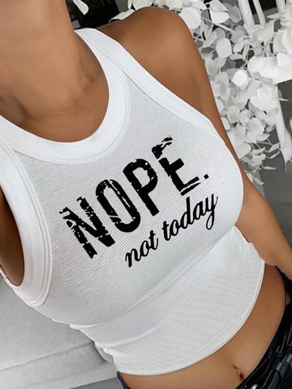 Fashion Slim Letter Print Short Vest - LuckyFash™